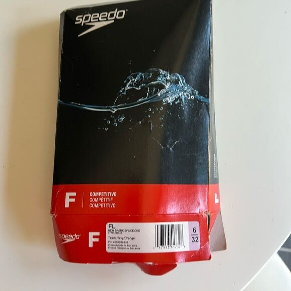 Speedo Spark Splice Crossback One Piece Orange/Navy, size 32/6, NWT - Picture 10 of 11